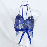 Maxbell 2pieces Belly Dance Costume Bra Halter Top Sequin Performance Outfits