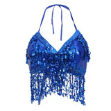 Maxbell 2pieces Belly Dance Costume Bra Halter Top Sequin Performance Outfits