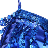Maxbell 2pieces Belly Dance Costume Bra Halter Top Sequin Performance Outfits