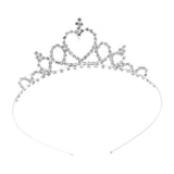 Maxbell Children's Wedding Crown Headband 36.5cm Circumference Crystal Rhinestone Hairband For Kids Girls
