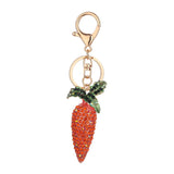 Maxbell Rhinestone Key Chain Car Key Ring Accessory Crystal Bag Decor Keyring Orange Radish