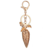 Rhinestone Key Chain Car Key Ring Accessory Crystal Bag Decor Keyring Orange Radish