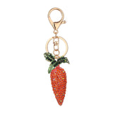 Rhinestone Key Chain Car Key Ring Accessory Crystal Bag Decor Keyring Orange Radish