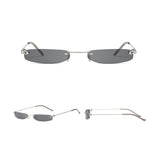 Unisex Fashion Small Lens UV400 Designer Plastic Sunglasses Black Gray