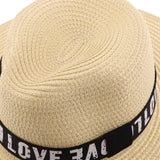 Men Women Wide Brim Straw Cap Summer Outdoor Beach Sun Hat Beige