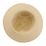 Men Women Wide Brim Straw Cap Summer Outdoor Beach Sun Hat Beige