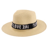 Men Women Wide Brim Straw Cap Summer Outdoor Beach Sun Hat Beige