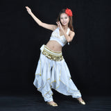 Womens Belly Dance Harem Pants Tribal Baggy Arabic Halloween Pants Costumes White