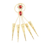 Maxbell 2Pieces Indian Belly Dance Perfome Bracelet Finger Nails Artificial jewelry