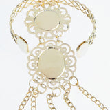 Maxbell 2Pieces Indian Belly Dance Perfome Bracelet Finger Nails Artificial jewelry