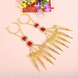 Maxbell 2Pieces Indian Belly Dance Perfome Bracelet Finger Nails Artificial jewelry