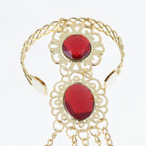 Maxbell 2Pieces Indian Belly Dance Perfome Bracelet Finger Nails Artificial jewelry