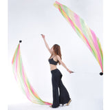 Maxbell 4Pieces Belly Dance Silk Veil Poi Helpers Thrown Balls Adjustable Ball Chain