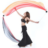 Maxbell 2 Pieces Belly Dance Silk Veil Poi Helper Thrown Balls with Adjustable Chain