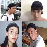 Maxbell 2pieces Men Retro Docker Leon Beanie Cap Pure Cotton Hat