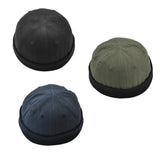 Maxbell 2pieces Men Retro Docker Leon Beanie Cap Pure Cotton Hat