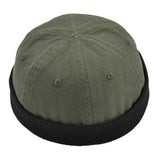 Maxbell 2pieces Men Retro Docker Leon Beanie Cap Pure Cotton Hat