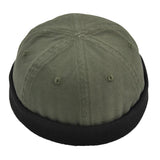 Maxbell 2pieces Men Retro Docker Leon Beanie Cap Pure Cotton Hat