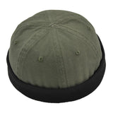 Maxbell 2pieces Men Retro Docker Leon Beanie Cap Pure Cotton Hat