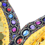 Maxbell Maxbell Belly Dance Beaded Bra Sequins Tassel Top Sexy Dancing Singer Costume Yellow