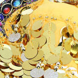 Maxbell Maxbell Belly Dance Beaded Bra Sequins Tassel Top Sexy Dancing Singer Costume Yellow