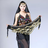 Maxbell Maxbell Belly Dance Beaded Bra Sequins Tassel Top Sexy Dancing Singer Costume Black