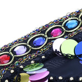 Maxbell Maxbell Belly Dance Beaded Bra Sequins Tassel Top Sexy Dancing Singer Costume Black