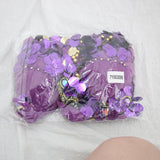 Maxbell Maxbell Belly Dance Beaded Bra Sequins Tassel Top Sexy Dancing Singer Costume Purple