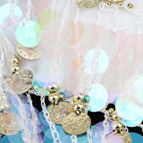 Maxbell Maxbell Belly Dance Beaded Bra Sequins Tassel Top Sexy Dancing Singer Costume White