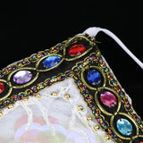 Maxbell Maxbell Belly Dance Beaded Bra Sequins Tassel Top Sexy Dancing Singer Costume White