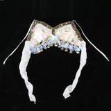Maxbell Maxbell Belly Dance Beaded Bra Sequins Tassel Top Sexy Dancing Singer Costume White