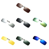Maxbell 2Pieces Unisex Polarized Clip On Flip Up UV400 Driving Rectangle Sunglasses
