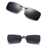 Maxbell 2pieces Polarized Clip On Flip Up UV400 Driving Rectangle Sunglasses
