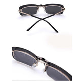 Maxbell 2pieces Polarized Clip On Flip Up UV400 Driving Rectangle Sunglasses