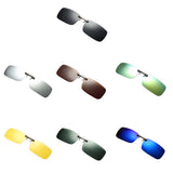 Maxbell 2pieces Polarized Clip On Flip Up UV400 Driving Rectangle Sunglasses