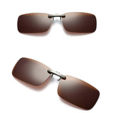 Maxbell 2pieces Polarized Clip On Flip Up UV400 Driving Rectangle Sunglasses