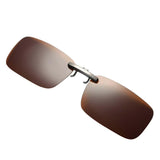 Maxbell 2pieces Polarized Clip On Flip Up UV400 Driving Rectangle Sunglasses