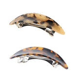 Maxbell 2Pcs Women's French Acetate Hair Clip Ladies Leopard Curved Barrette Hairpin