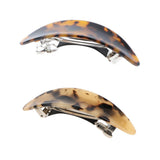 Maxbell 2Pcs Women's French Acetate Hair Clip Ladies Leopard Curved Barrette Hairpin