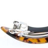 Maxbell 2Pcs Women's French Acetate Hair Clip Ladies Leopard Curved Barrette Hairpin