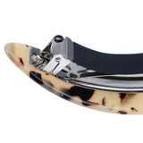 Maxbell 2Pcs Women's French Acetate Hair Clip Ladies Leopard Curved Barrette Hairpin