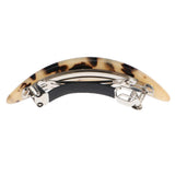 Maxbell 2Pcs Women's French Acetate Hair Clip Ladies Leopard Curved Barrette Hairpin
