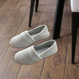 Maxbell Women Cotton Knit Anti-Slip House Slipper Washable Home Shoes 37-38 Gray