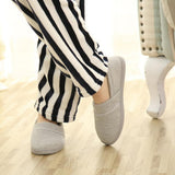 Maxbell Women Cotton Knit Anti-Slip House Slipper Washable Home Shoes 37-38 Gray