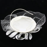 Maxbell Womens Wedding Bridal Veil Fascinator Hats Headpieces Hair Clip Headband White