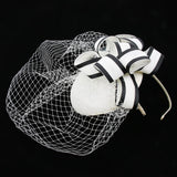 Maxbell Womens Wedding Bridal Veil Fascinator Hats Headpieces Hair Clip Headband White