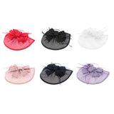 Womens Bridal Feather Fascinator Cocktail Party Hats Headpieces Headband Black