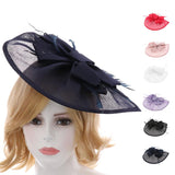 Womens Bridal Feather Fascinator Cocktail Party Hats Headpieces Headband Black