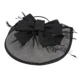 Womens Bridal Feather Fascinator Cocktail Party Hats Headpieces Headband Black