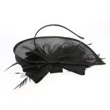 Womens Bridal Feather Fascinator Cocktail Party Hats Headpieces Headband Black